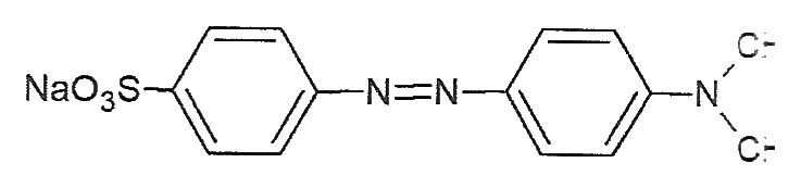 structura unui colorant azoic (metiloranj)
