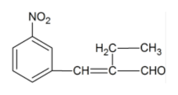 Inel nitrobenzenic cu catenă laterală -CH=C(-CH2CH3)-CHO