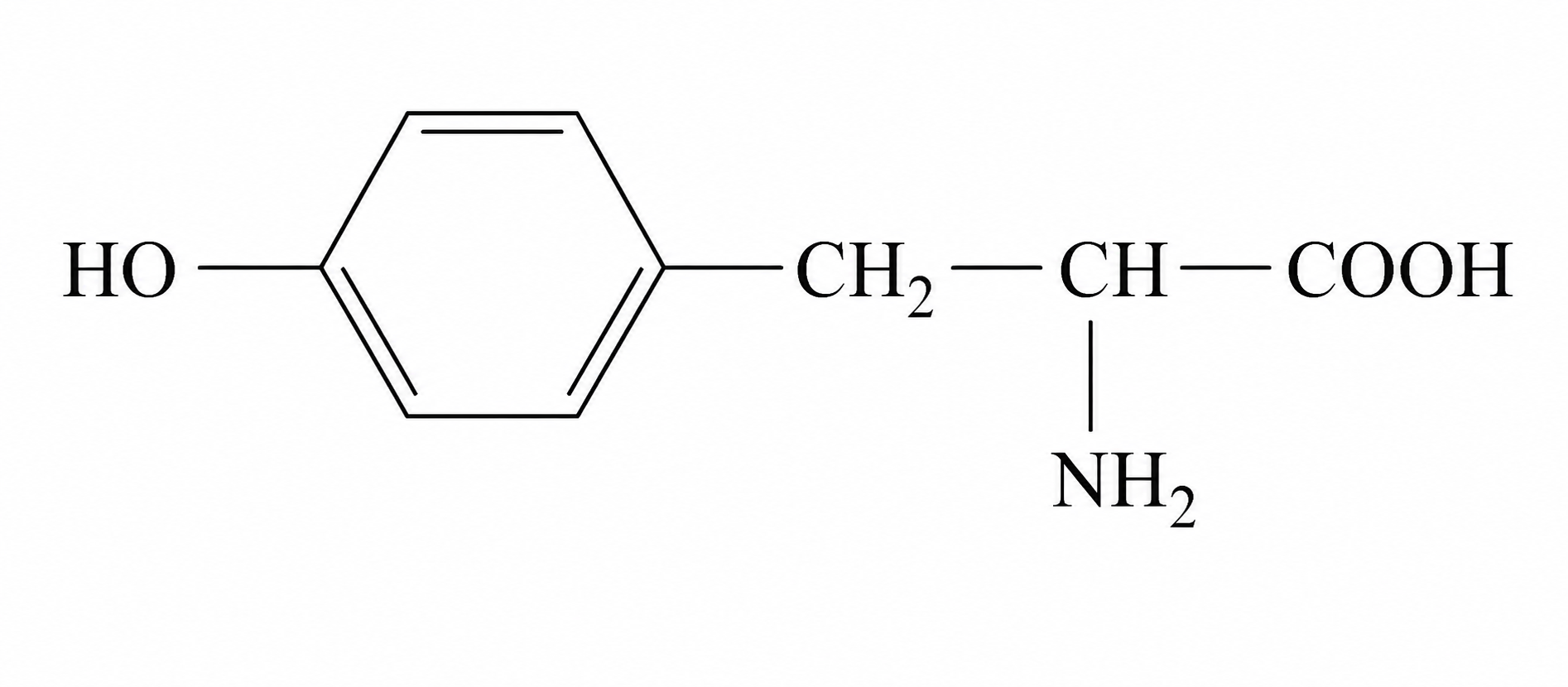 formula structurală a tirosinei